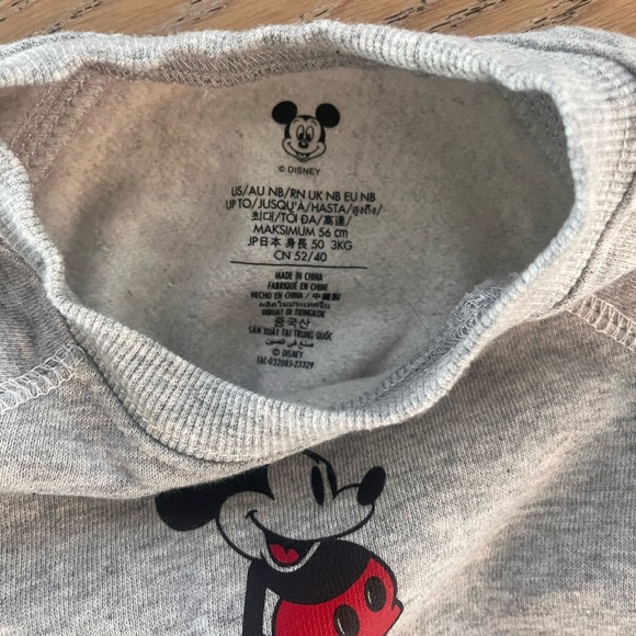 Walt Disney World Mickey Mouse Sweatshirt Gray Size Infant Newborn Unisex - Picture 5 of 5